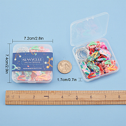 手作りビーチサンダル/シャンクラワイングラスチャームタグ作成キット  20個の手作りポリマークレイペンダントを含む  真鍮20個ワイングラスチャームリング＆30個丸カン  ミックスカラー  70個/箱&nbsp;DIY-SC0018-57