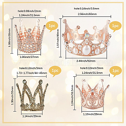 4 pièce 4 styles de décoration de gâteau en forme de couronne en alliage de strass&nbsp;DIY-SP0003-26RG