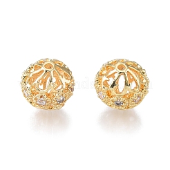 Латунные прозрачные бусины из циркония&nbsp;KK-N231-332