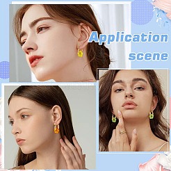 10 пара двухцветных серег-колец ручной работы в технике лэмпворк из нержавеющей стали 304&nbsp;EJEW-WR00001