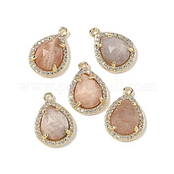 Pendenti a goccia sfaccettati in pietra mista naturale&nbsp;G-U028-02G