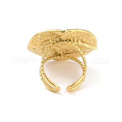 Кованое круглое открытое манжетное кольцо из нержавеющей стали 304 для женщин и мужчин&nbsp;RJEW-Z038-02G