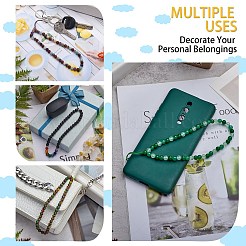 Брелок из синтетического малахита и железного сплава с застежкой в виде клешней&nbsp;HJEW-SW00007-21