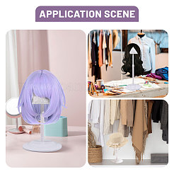 Регулируемые пластиковые с кружевной тканью подставки для париков&nbsp;ODIS-WH0038-213