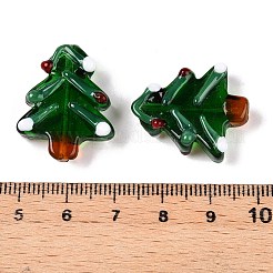 クリスマスをテーマにした手作りランプワークビーズ  クリスマスツリー  26x20x8.5mm&nbsp;XMAS-PW0001-201F