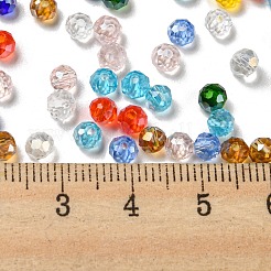 ガラスビーズ  多面カット  ロンデル  ミックスカラー  4x3mm  穴：0.4mm  約820個/60g&nbsp;EGLA-A034-SM4mm-61
