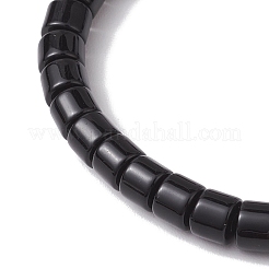 Двухцветные женские эластичные браслеты из акриловых колонн с бисером&nbsp;BJEW-JB10785