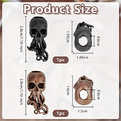 2 шт. 2 стиля латунных европейских бусин&nbsp;KK-OC0001-67