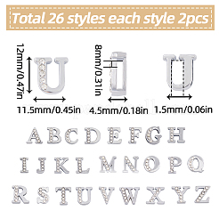 52 шт. 26 стильных скользящих подвесок из сплава со стразами FIND-SC0005-51