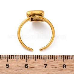 女性用304ステンレススチールオープンカフリング  文字L  18KGP本金メッキ  文字J  13~14x7~15mm&nbsp;RJEW-M060-01G-10