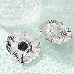 Натуральные серьги из оссидиана&nbsp;EJEW-A118-08P