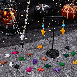 500шт 10 цвета непрозрачные акриловые бусины&nbsp;SACR-PH0002-27