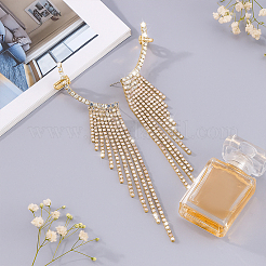 3 пара двухцветных серег-гвоздиков с кисточками из сплава Rhinetosne для женщин EJEW-GO0002-23