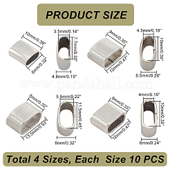 40 шт. 4-х видов проставочных бусин из нержавеющей стали 304 STAS-PH0004-68