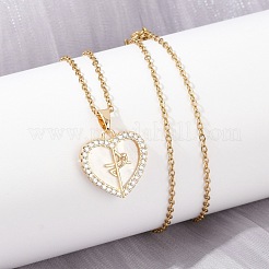 Латунный микропаве кубический цирконий пластиковая имитация ракушки кулон ожерелья NJEW-C076-10G