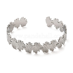 Браслеты-манжеты из нержавеющей стали 304 с листьями&nbsp;BJEW-G694-10P