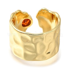 Кольцо-солитер из латуни с микропаве из кубического циркония&nbsp;RJEW-M022-12G