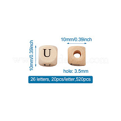 Бусины из натурального дерева с ddprinted WOOD-KS0001-12