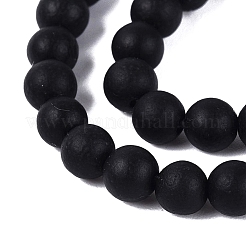 Natursteinperle schwarz Stränge&nbsp;G-R193-01-6mm