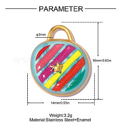 304 Edelstahl-Emaille-Anhänger&nbsp;STAS-OY014-23G