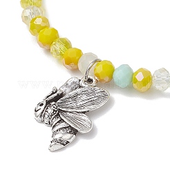 5шт. браслеты с подвесками в виде пчел из сплава&nbsp;BJEW-JB11729