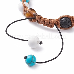 Braccialetto di perline intrecciate con pietre preziose miste naturali e sintetiche da donna&nbsp;BJEW-TA00103