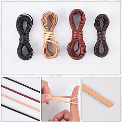 DIYクラフト用牛革コード5m  フラット  桃パフ  3x1mm  約5.47ヤード（5m）/セット&nbsp;WL-GF0001-25A-03