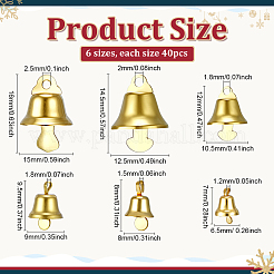 240 шт. 6 стиля железных колокольчиков подвески&nbsp;IFIN-PH0002-39