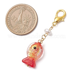 3 шт. подвеска в виде рыбки ручной работы из лэмпворка&nbsp;HJEW-JM04481