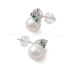 Натуральные жемчужные ушные шпильки EJEW-P286-38P