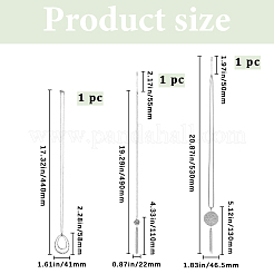 3 шт. 3 стиля сплава каплевидный диск узел кулон длинное ожерелье комплект NJEW-WH20050-01P