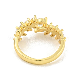 Стойкие латунные кольца с микро-паве и прозрачным кубическим цирконием RJEW-C103-11G