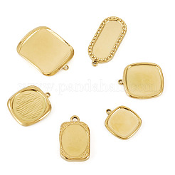 6 Stück 6 Stile 304 Edelstahl Anhänger Cabochon Einstellungen&nbsp;STAS-TA0005-71G