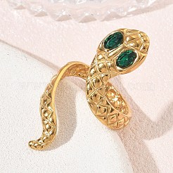 Anillos abiertos de acero inoxidable 304 con circonita cúbica&nbsp;SA-CBAF5A1-04G