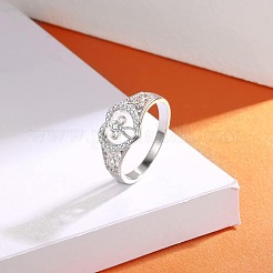 925 перстень из стерлингового серебра с микропаве из прозрачных кубических цирконий для женщин&nbsp;FS-WG35926-02