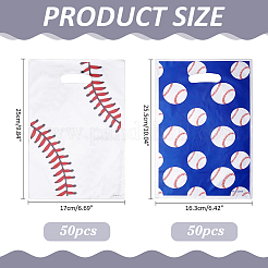 100 шт. 2 подарочных бумажных пакета с бейсбольным узором и прорезанными ручками ABAG-ME0001-03