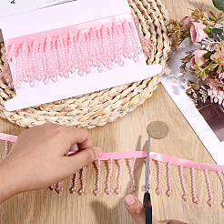 2.5 ярд пластиковых бусин и полиэстеровой кружевной ленты&nbsp;SRIB-HY0001-16