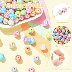 100 шт. 2 стиля AB цветные акриловые бусины с покрытием&nbsp;SACR-YW0002-05