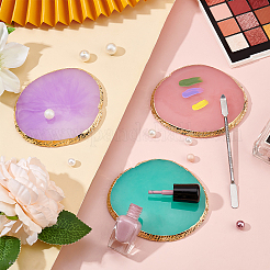 Палитра цветов из искусственного агата и палитра из нержавеющей стали 430 с двойной головкой MRMJ-FG0001-14