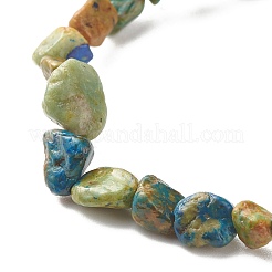 Braccialetto elastico per bambini con perline di crisocolla e lapislazzuli naturali&nbsp;BJEW-JB07031-03