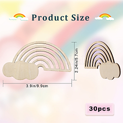 DIY незавершенные радужные деревянные подвесные украшения&nbsp;WOOD-WH0030-48