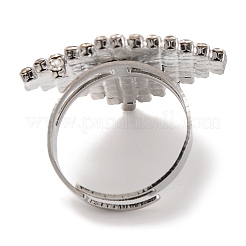 Регулируемые кольца из латуни с ромбом и кубическим цирконием для женщин&nbsp;RJEW-S242-13P