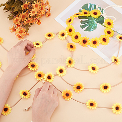 2 шт. 2 стиля тканевый цветок хиппи ободок цветочная корона&nbsp;OHAR-CP0001-18B