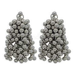 Круглые серьги-гвоздики с кисточками из сплава FS-WG9B377-01