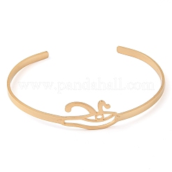 201 браслет-манжета из нержавеющей стали с изображением божественного глаза Гора для женщин BJEW-P337-01G