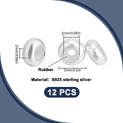 12pcs 925 perles en argent sterling&nbsp;STER-DR0001-25A