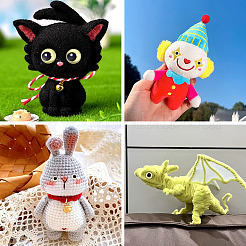 625 шт. 6 стиля светящихся кабошонов из ПВХ с подвижными глазами DIY-TA0006-54