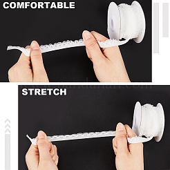 Bordure en dentelle élastique en polyester de 10 mètre&nbsp;SRIB-WH0011-121E