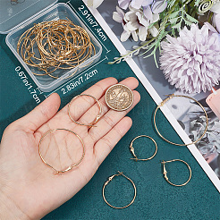 30 шт. 6-х стилевые латунные серьги-кольца FIND-BBC0003-23G