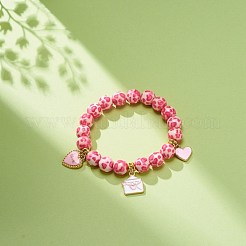 Эластичный браслет с круглыми бусинами из смолы BJEW-JB08676